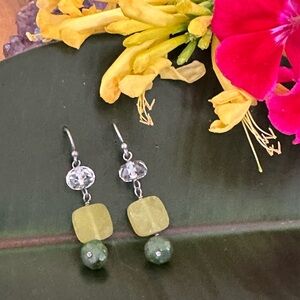 Silpada sterling Silver 925 and jade Earrings